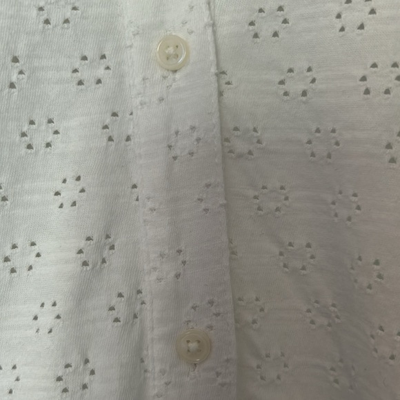 Lands’ End Knit Eyelet Tunic Button Down Top - Picture 5 of 9